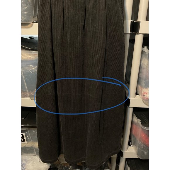POETRY Corduroy Hemp Cotton Pull On Skirt NWT in Charcoal Grey sz. 2 - Picture 3 of 7